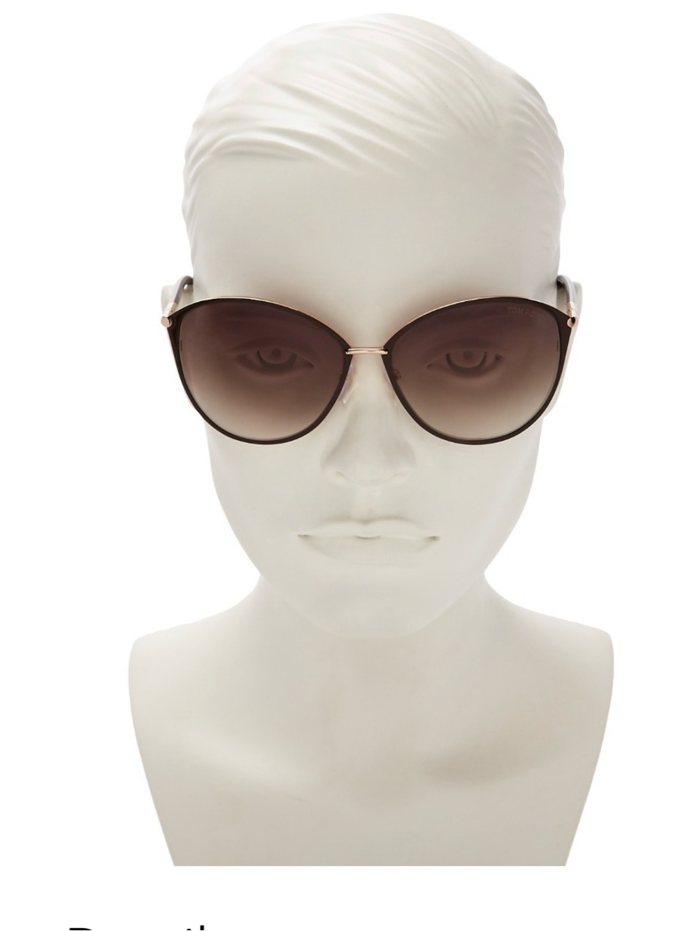 Tom Ford Brown Gradient Cat-Eye Sunglasses with Gold Detailing